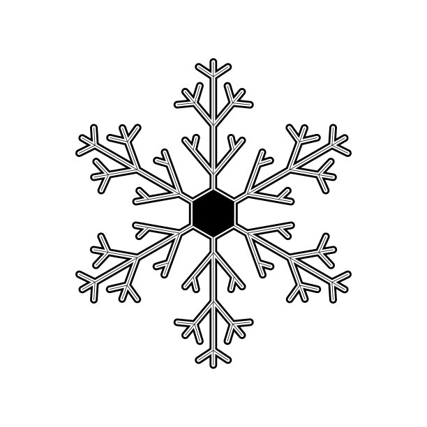 雪花平线图标。冬季圣诞雪花水晶元素。轮廓标志的移动概念和网页设计，商店图片下载