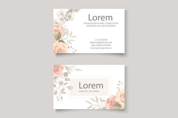 漂亮的花卉名片模板图片下载