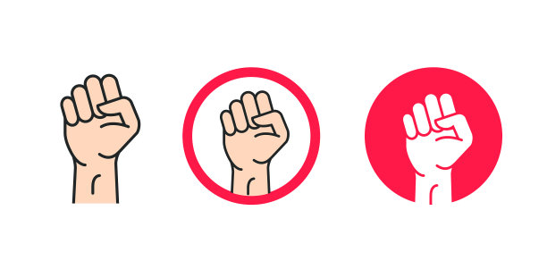 拳头力量标志抗议有力的拳头举起图片下载