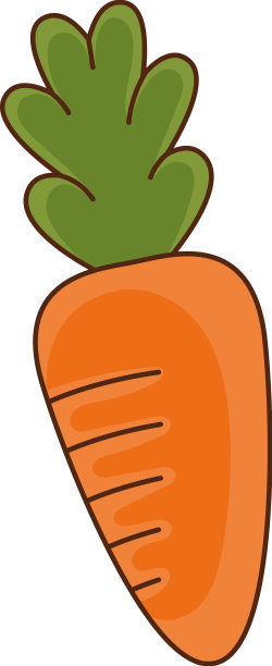 孤立胡萝卜蔬菜扁形图标图片下载