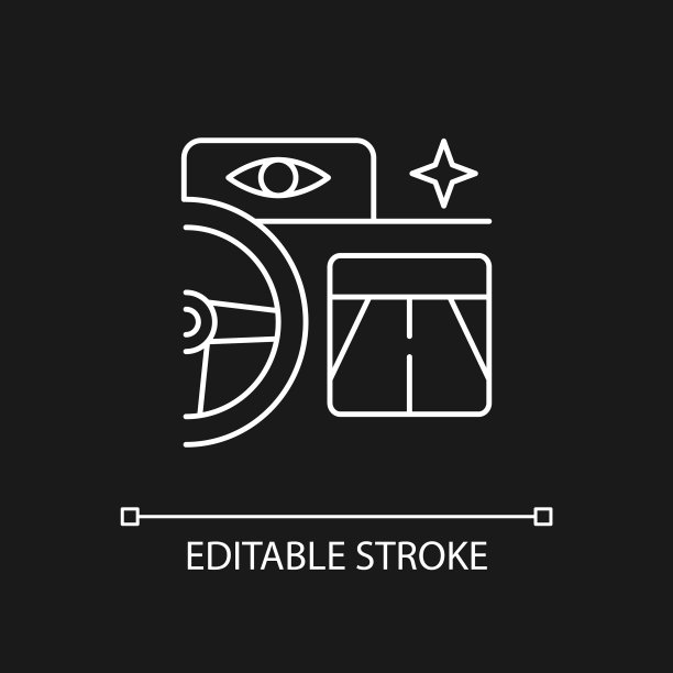 内置夜视白色线性图标为黑暗图片下载