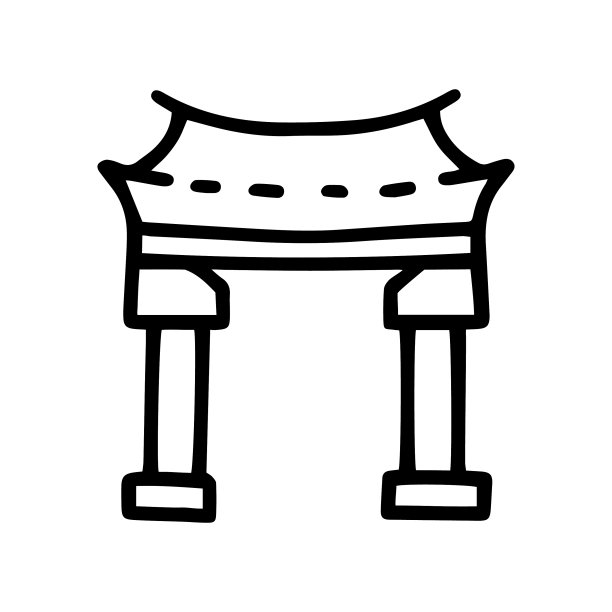 拱形黑线涂鸦图标设计图片下载