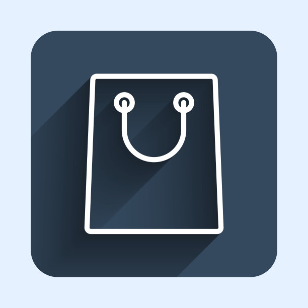 白线纸购物袋图标孤立与图片下载