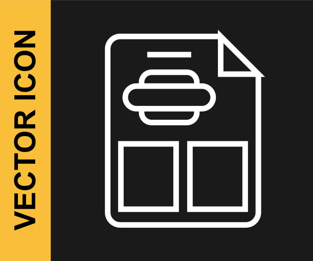 白线餐厅咖啡馆菜单图标孤立上图片下载