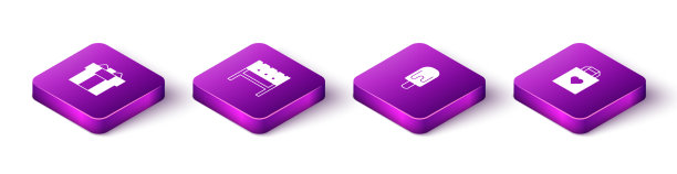 套装等距礼盒，烧烤火盆，冰淇淋和图片下载