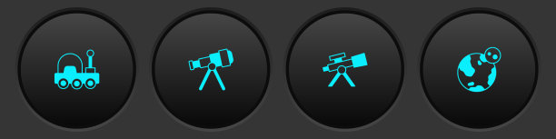 设置火星漫游者望远镜和地球仪图标图片下载