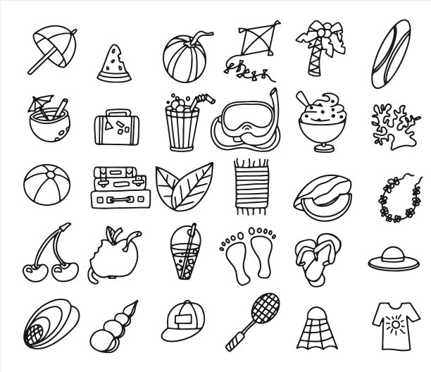 一个大涂鸦夏季套装配件图片下载