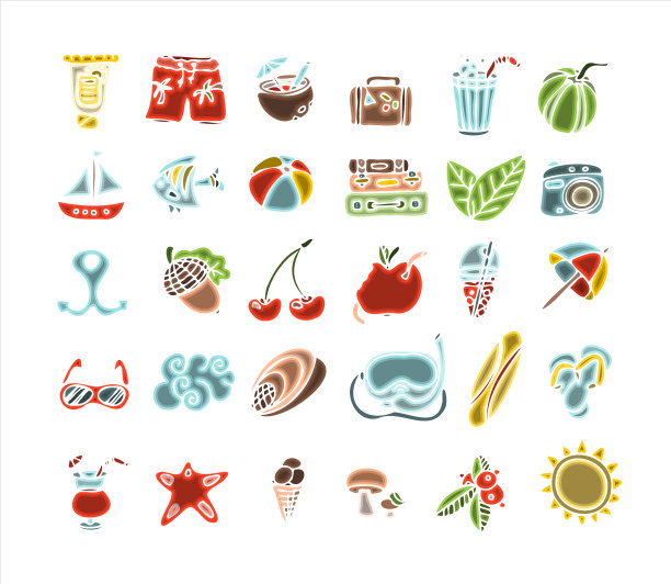 一个大的涂鸦夏季集手绘图片下载