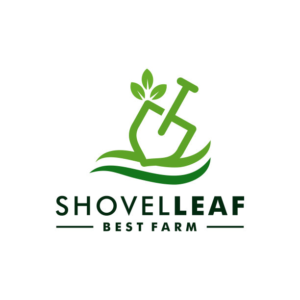 植物铲标志设计农场图标标志图片下载