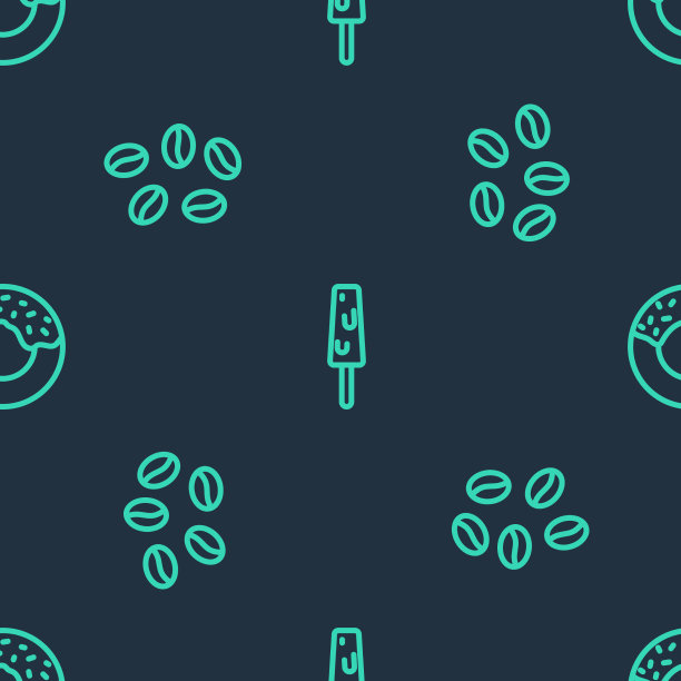 准备好冰淇淋、咖啡豆和甜甜圈图片下载