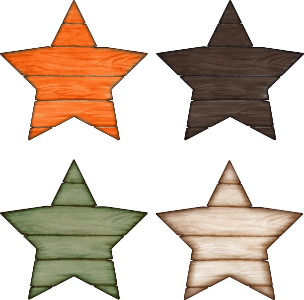 水彩落木星形标志图片下载