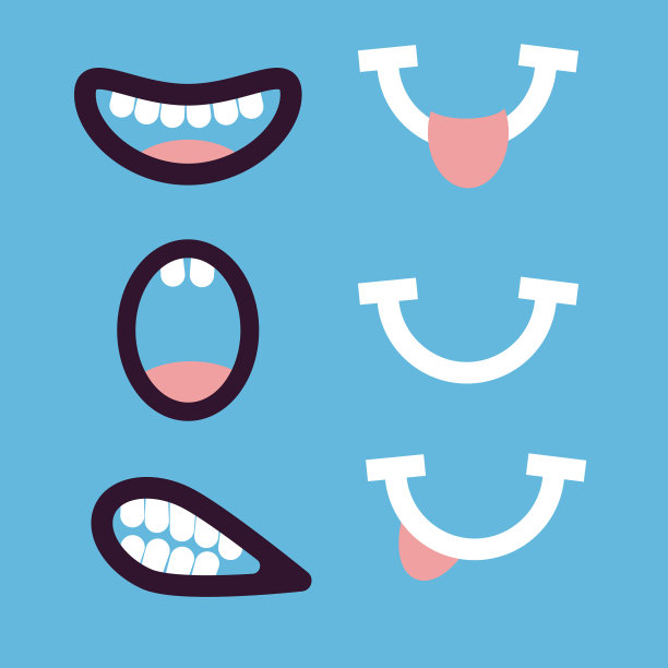 有趣的嘴种类卡通嘴有牙齿图片下载