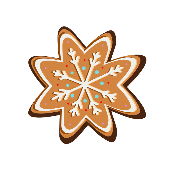 圣诞姜饼里有雪花图片下载
