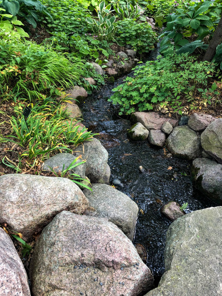 威斯康星州花园里的一条小河图片下载