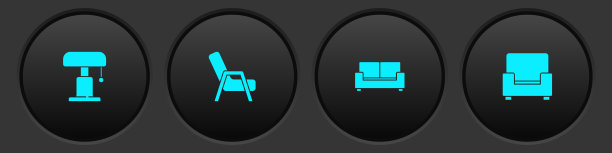 设置台灯、扶手椅、沙发和图标图片下载