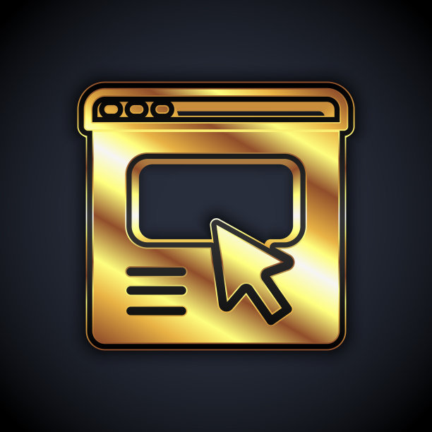 金色UI或ux设计图标隔离在黑色图片下载