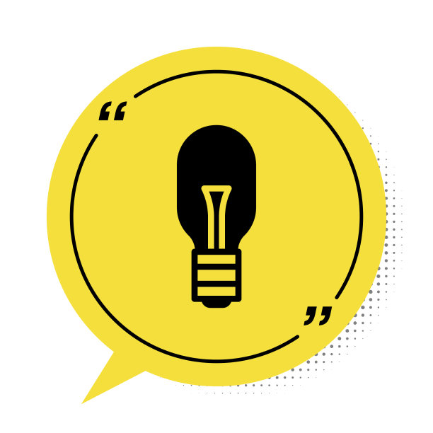 黑色灯泡与概念图标的概念图片下载