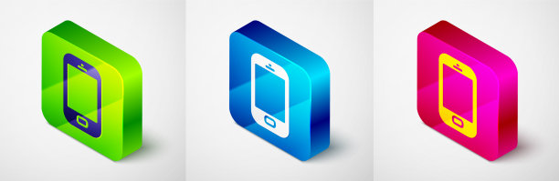 等距智能手机手机图标隔离图片下载