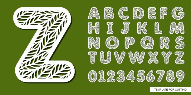 字母Z由叶子组成。图片下载