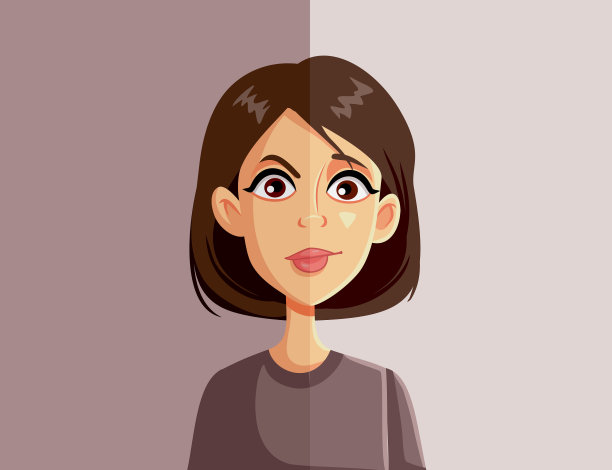 一个年轻女人愤怒和快乐的表情图片下载