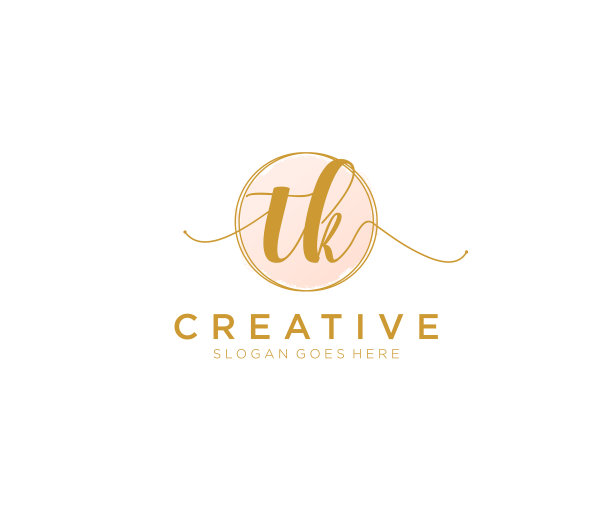 最初的tk女性的标志美丽的字母和图片下载