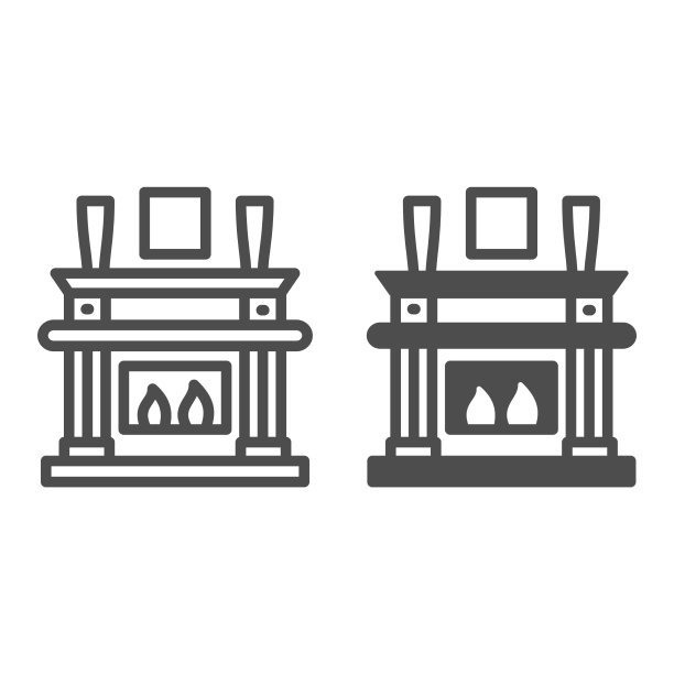 壁炉炉边在客厅里线条分明图片下载