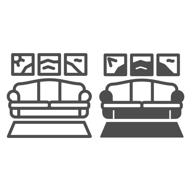 地毯沙发全景画线而坚实图片下载