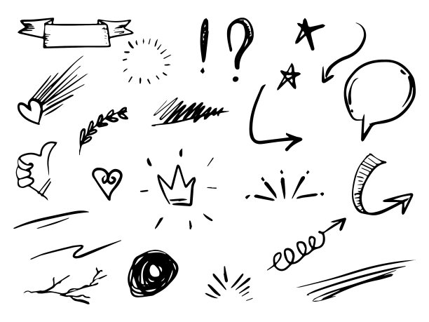 手绘抽象涂鸦元素的使用图片下载