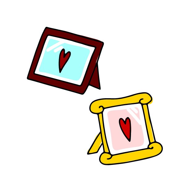 涂鸦相框与红心设置图片下载