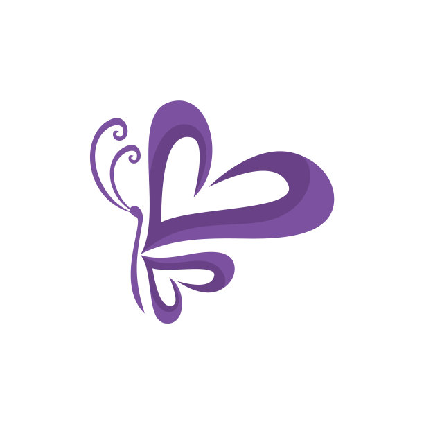 抽象时尚的蝴蝶爱标志图标图片下载