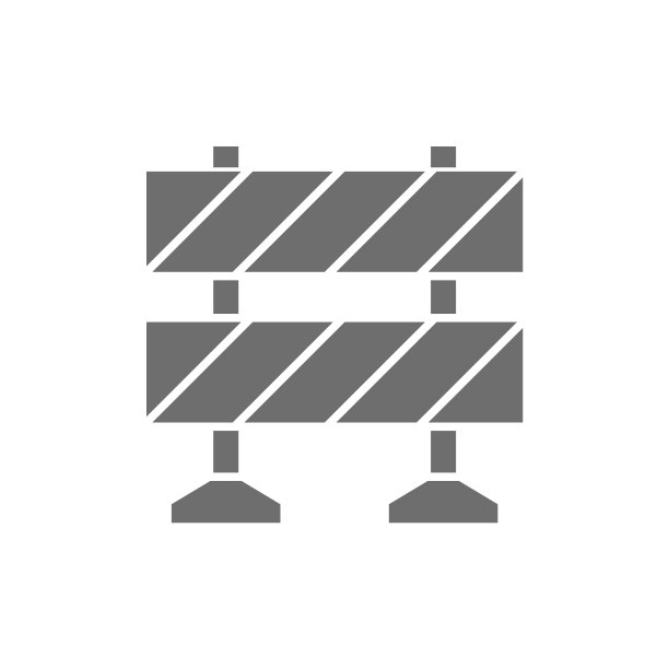 铁路路障灰色图标隔离上图片下载