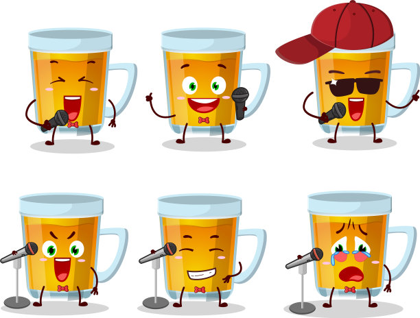 一个可爱的卡通设计概念的一杯茶图片下载