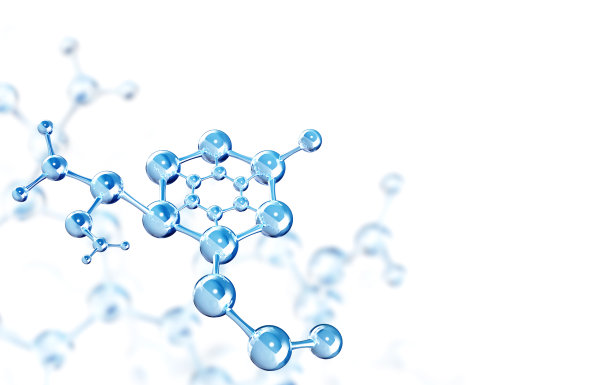 带有抽象分子结构模型的横旗图片下载