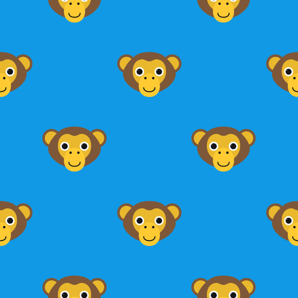 儿童插画的小可爱猴子。矢量图案孤立的彩色背景，儿童应用程序，游戏，书，打印，卡片，贴纸。图片下载