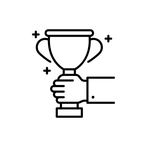 奖杯矢量轮廓图标风格插图。EPS 10个文件图片下载