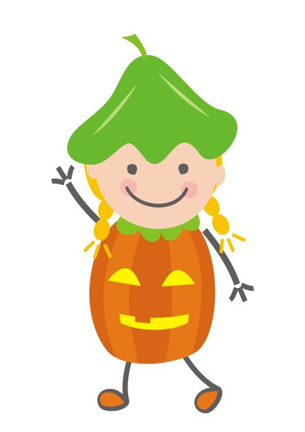 南瓜，女孩在面具，eps。图片下载