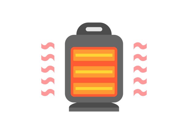 空间加热器。简单的平面插图。图片下载