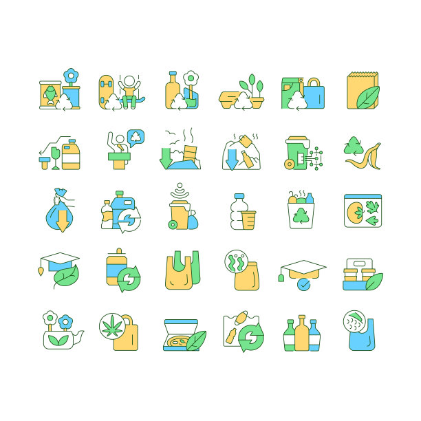 废物回收RGB颜色图标设置图片下载