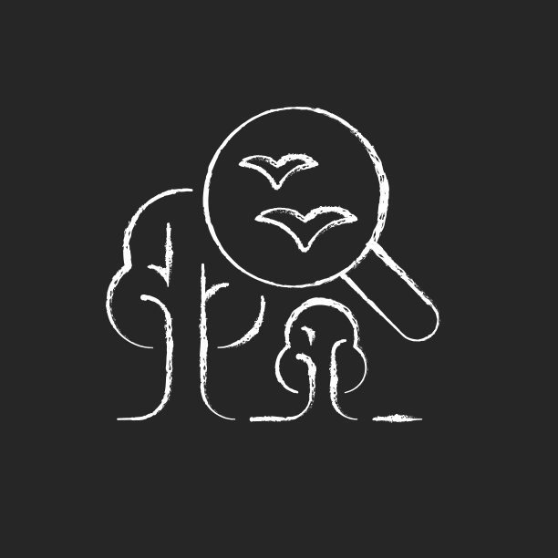 环境科学粉笔白色图标在黑暗的背景图片下载