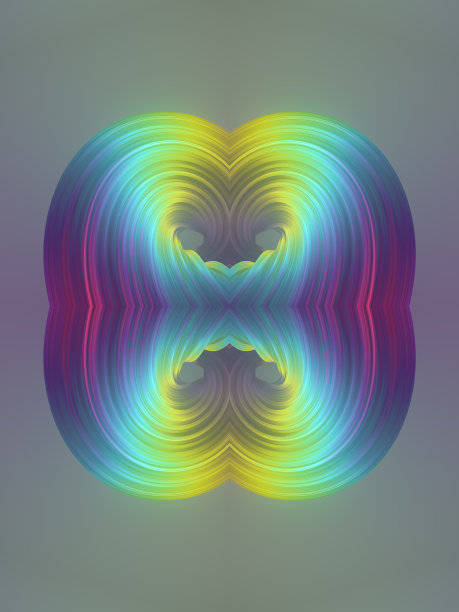 扭曲豪华多色万花筒3d渲染形状。迷幻的背景。彩色时尚数码插图图片下载