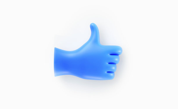 像概念-卡通风格的人的手与大拇指在白色背景上的手势图片下载