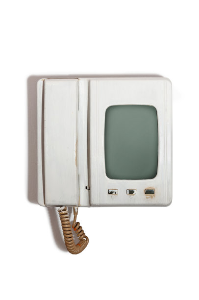 复古风格的对讲机隔离在白色图片下载