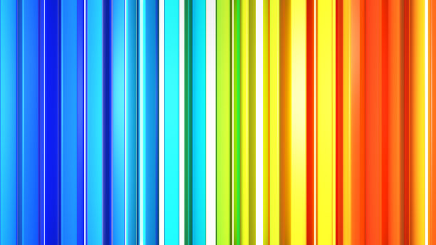 彩虹光谱垂直线3D渲染插图图片下载