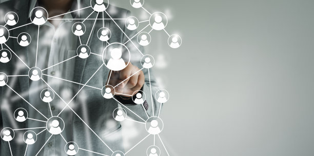 人力资源和招聘业务或团队领导的概念。手商人触人偶像社区。团队合作是网络和沟通的象征。合作和工作协作。图片下载