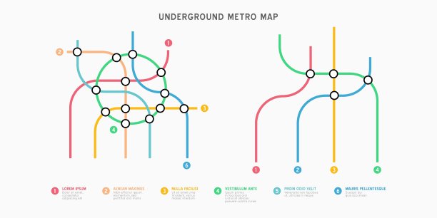 城市地铁交通方案。地下连接俯视图。图片下载