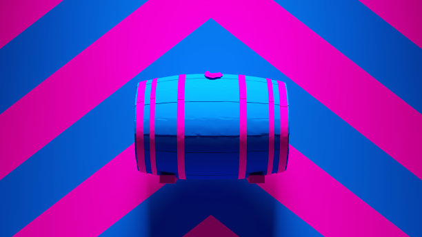 蓝色粉红色木制啤酒桶啤酒酒桶桶储存与粉红色的蓝色雪佛龙背景图片下载