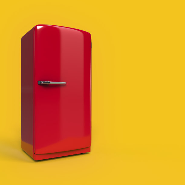彩色冰箱-孤立的冷却器图片下载