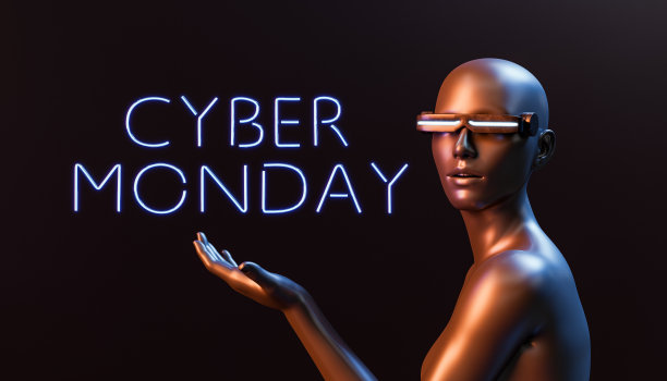 具有未来主义特征的网络星期一标志。图片下载