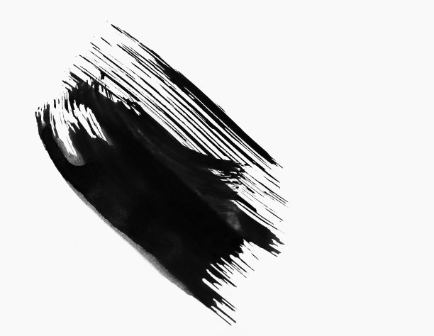 黑色墨水笔触孤立在白色背景上。图片下载