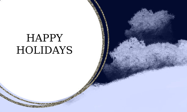 冬季背景框架与抽象的夜间雪景观的文字快乐的假期形状图片下载